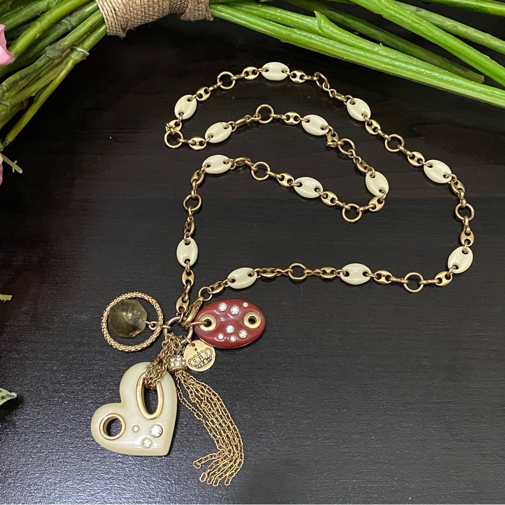 Vintage Juicy Couture Heart Charms Pendant Necklace